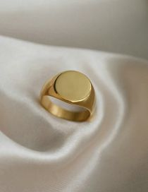 Fashion Gold Titanium Steel Glossy Geometric Ring