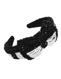 Fashion Black Fabric Resin Crystal Bow Headband