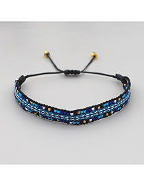 Fashion Mi-b200167e Rice Beaded Braided Geometric Pull Bracelet