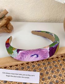 Fashion C Purple Color Oil Painting Embossed Wide-brimmed Headband