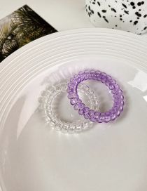 Fashion A Transparent + Purple Rubber Gradient Phone Cord Hair Tie Set