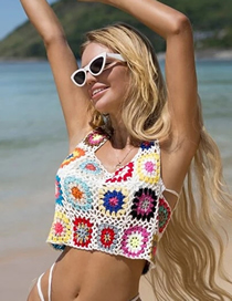 Fashion White Handmade Crochet Hollow Vest