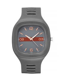 Fashion Grey Titanium Silicone Square Watch