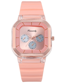 Fashion Pink 2 Silicone Square Watch