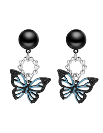 Fashion Silver Alloy Geometric Butterfly Stud Earrings