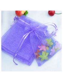 Fashion Purple (100 Batches For A Single Color) Organza Drawstring Mesh Bag