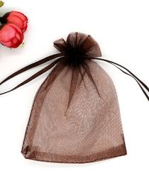 Fashion Brown (100 Batches For A Single Color) Fabric Mesh Drawstring Drawstring Pocket