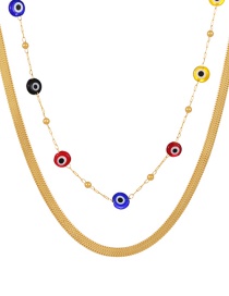 Fashion Color-3 Titanium Cobra Double Layer Necklace