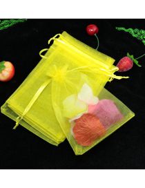 Fashion Yellow (100 Batches For A Single Color) Organza Drawstring Mesh Packaging Bag