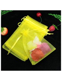 Fashion Yellow (100 Batches For A Single Color) Organza Drawstring Mesh Packaging Bag