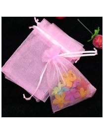 Fashion Pink (100 Batches For A Single Color) Organza Drawstring Mesh Packaging Bag