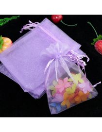 Fashion Snow Cyan (100 Batches For A Single Color) Organza Drawstring Mesh Packaging Bag