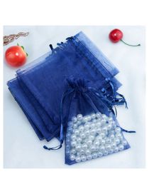 Fashion Navy Blue (100 Batches For A Single Color) Organza Zipper Bag