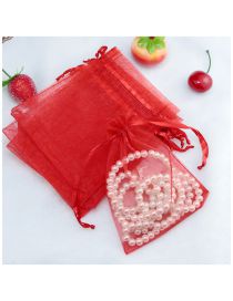 Fashion Red (100 Batches For A Single Color) Organza Zipper Bag