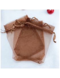 Fashion Brown (100 Batches For A Single Color) Organza Zipper Bag