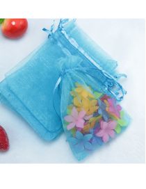 Fashion Lake Blue (100 Batches For A Single Color) Organza Zipper Bag