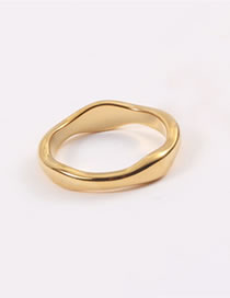 Fashion 4mm-gold Us7 Stainless Steel Shaped Glossy Ring