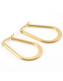 Fashion Gold Titanium Cutout Drop Earrings