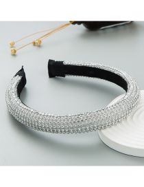 Fashion White Fabric Diamond Wide-brimmed Headband