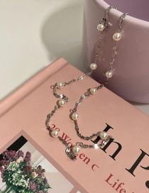 Fashion Silver Alloy Pearl Sparkling Necklace