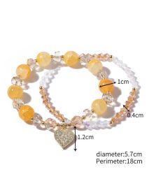 Fashion 15# Geometric Crystal Beaded Bracelet Set