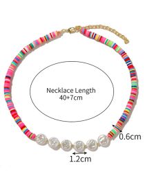 Fashion 11# Colored Terracotta Pearl Necklace