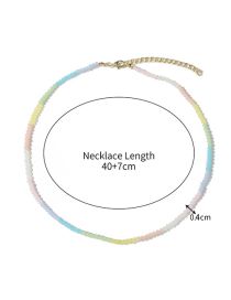 Fashion 1# Geometric Crystal Beaded Necklace