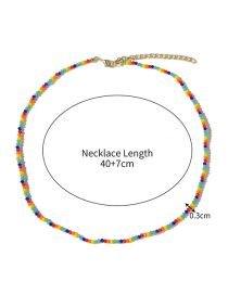Fashion 2# Geometric Crystal Beaded Necklace