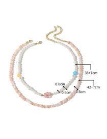Fashion 12# Geometric Crystal Beaded Necklace Set