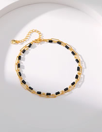 Fashion Gold Copper Gold Plated Geometric Chain Double Anklet