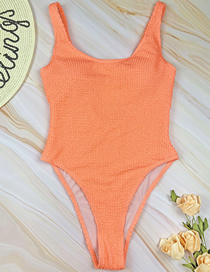 Fashion Orange Polyester Wavy One Piece Swimsuit