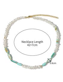 Fashion 15# Geometric Pearl Panel Beaded Necklace