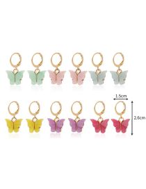 Fashion 15# Geometric Butterfly Earring Set