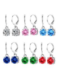 Fashion 17# Geometric Diamond Round Earrings Set