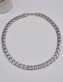 Fashion Silver Alloy Geometric Cuban Chain Necklace