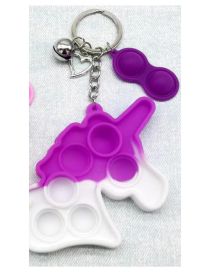 Fashion Purple Pvc Soft Rubber Press Unicorn Keychain