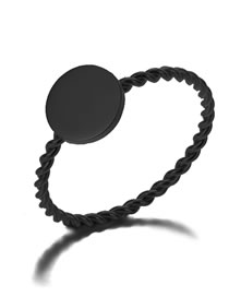 Fashion Black 6 Stainless Steel Round Twist Twist Ring