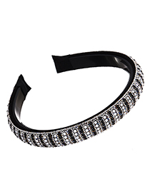 Fashion Black Resin Pearl Diamond Headband