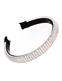 Fashion White Resin Pearl Diamond Headband