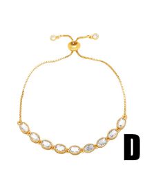Fashion D Bronze Diamond Oval Bracelet