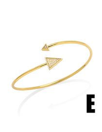 Fashion E Brass Diamond Geometric Open Bracelet
