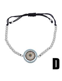 Fashion D (silver) Gold Plated Copper Beaded Diamond Round Bracelet