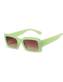Fashion Jelly Green Frame Double Tea Tablets Small Square Frame Sunglasses