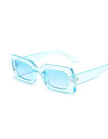 Fashion Transparent Blue Frame Gradient Blue Film Small Square Frame Sunglasses
