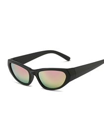 Fashion Black Frame Powder Pc Cat Eye Wide Leg Sunglasses