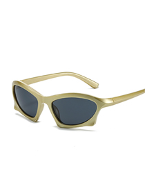 Fashion Yellow Frame Grey Pc Cat Eye Large Frame Sunglasses
