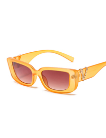 Fashion Yellow Frame Tea Slices Pc Frame Sunglasses