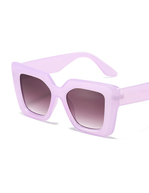 Fashion Jelly Purple Frame Double Tea Tablets Large Square Frame Sunglasses