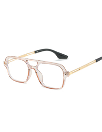 Fashion Brown White Flakes Ac Double Bridge Square Sunglasses