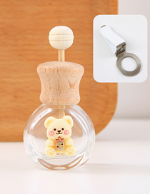 Fashion Beige Milk Tea Bear Cartoon Perfume Glass Empty Bottle